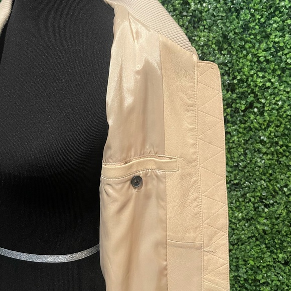 Vince leather bomber jacket - tan - Picture 7 of 14